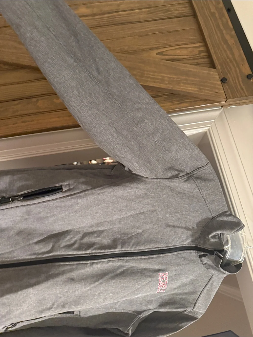 Port Authority Gray Softshell Jacket with Red & White Embroidered Logo